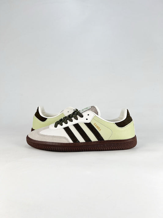 adidas Samba OG Cream Light Green Sneakers, Unisex Retro Casual Shoes