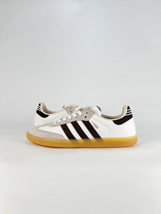 Adidas Samba Low Top Casual Sneakers Unisex Off White Dark Brown Gum