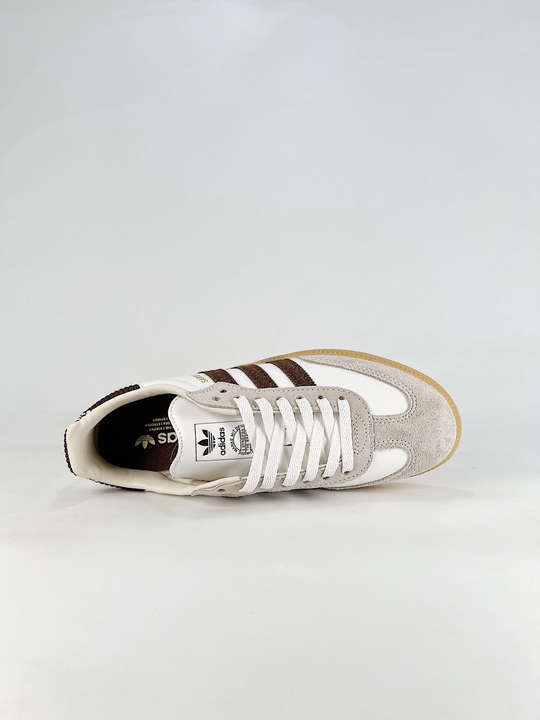 Adidas Samba Low Top Casual Sneakers Unisex Off White Dark Brown Gum