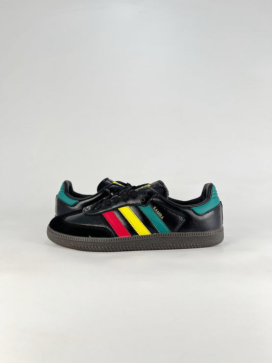 Adidas Samba Low Top Casual Sneakers Unisex Black Rasta Red Yellow Teal
