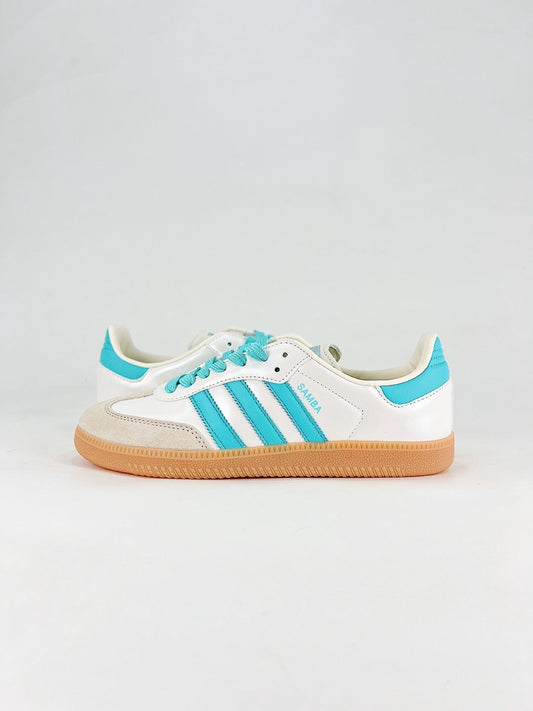Adidas Samba Low Top Casual Sneakers Unisex Off White Turquoise Blue