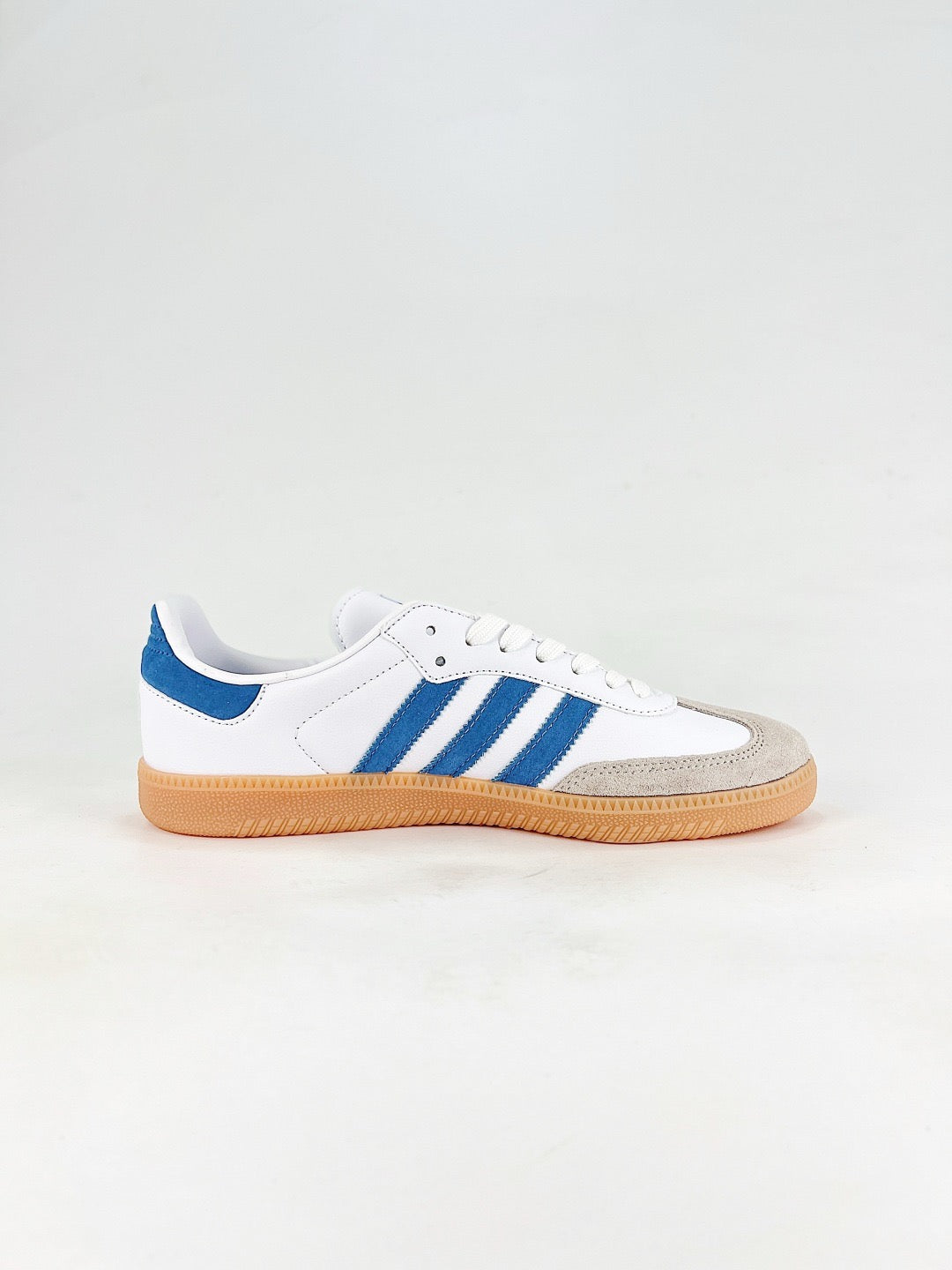 Adidas Samba Low Top Casual Sneakers Unisex White + Royal Blue
