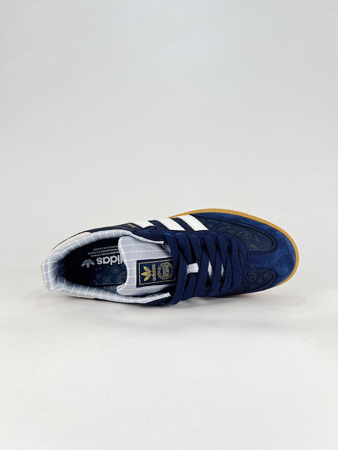 Adidas Samba Low Top Casual Sneakers Unisex Navy Paisley Print + Off White