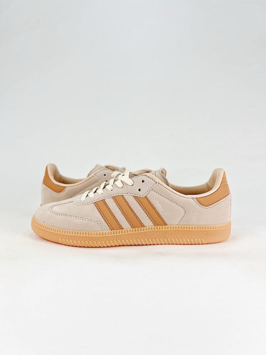 Adidas Samba Low Top Casual Sneakers Unisex Light Beige + Tan Caramel