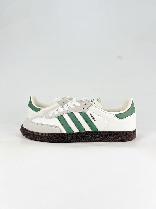 Adidas Samba Low Top Casual Sneakers Unisex Off White + Forest Green