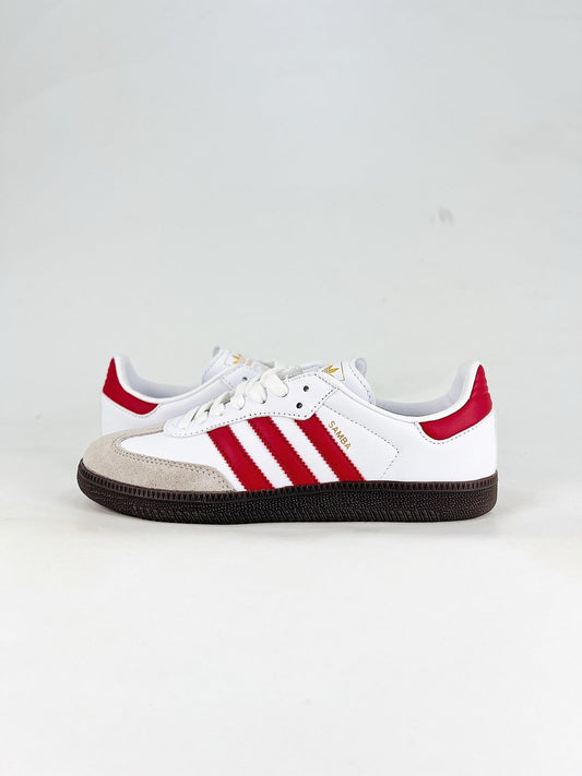 Adidas Samba Low Top Casual Sneakers Unisex White + Bright Red