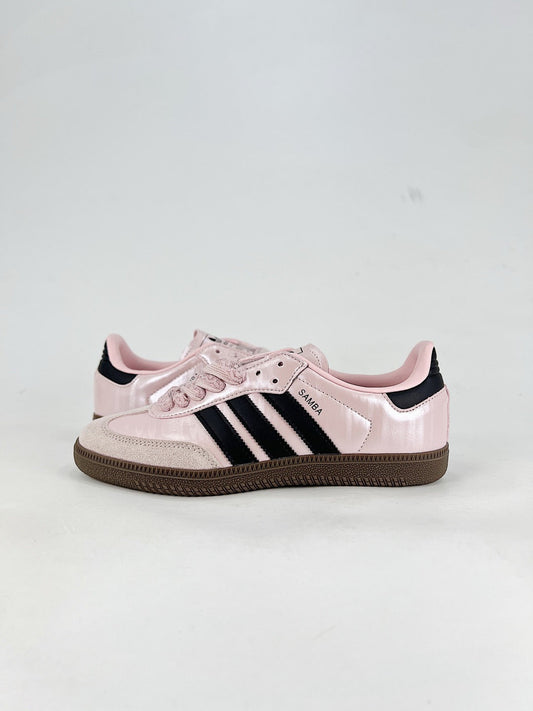 Adidas Samba Low Top Casual Sneakers Unisex Shiny Baby Pink + Black