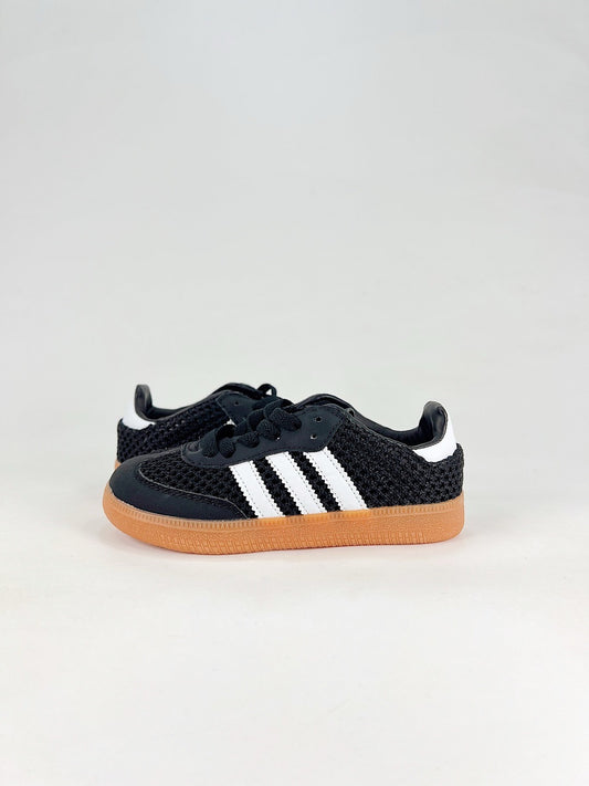 Adidas Samba Low Top Casual Sneakers Unisex Black Mesh + White Stripes