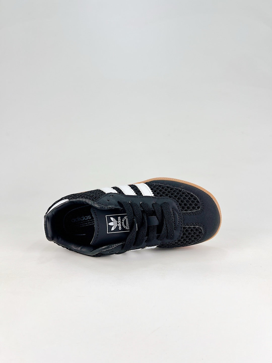 Adidas Samba Low Top Casual Sneakers Unisex Black Mesh + White Stripes