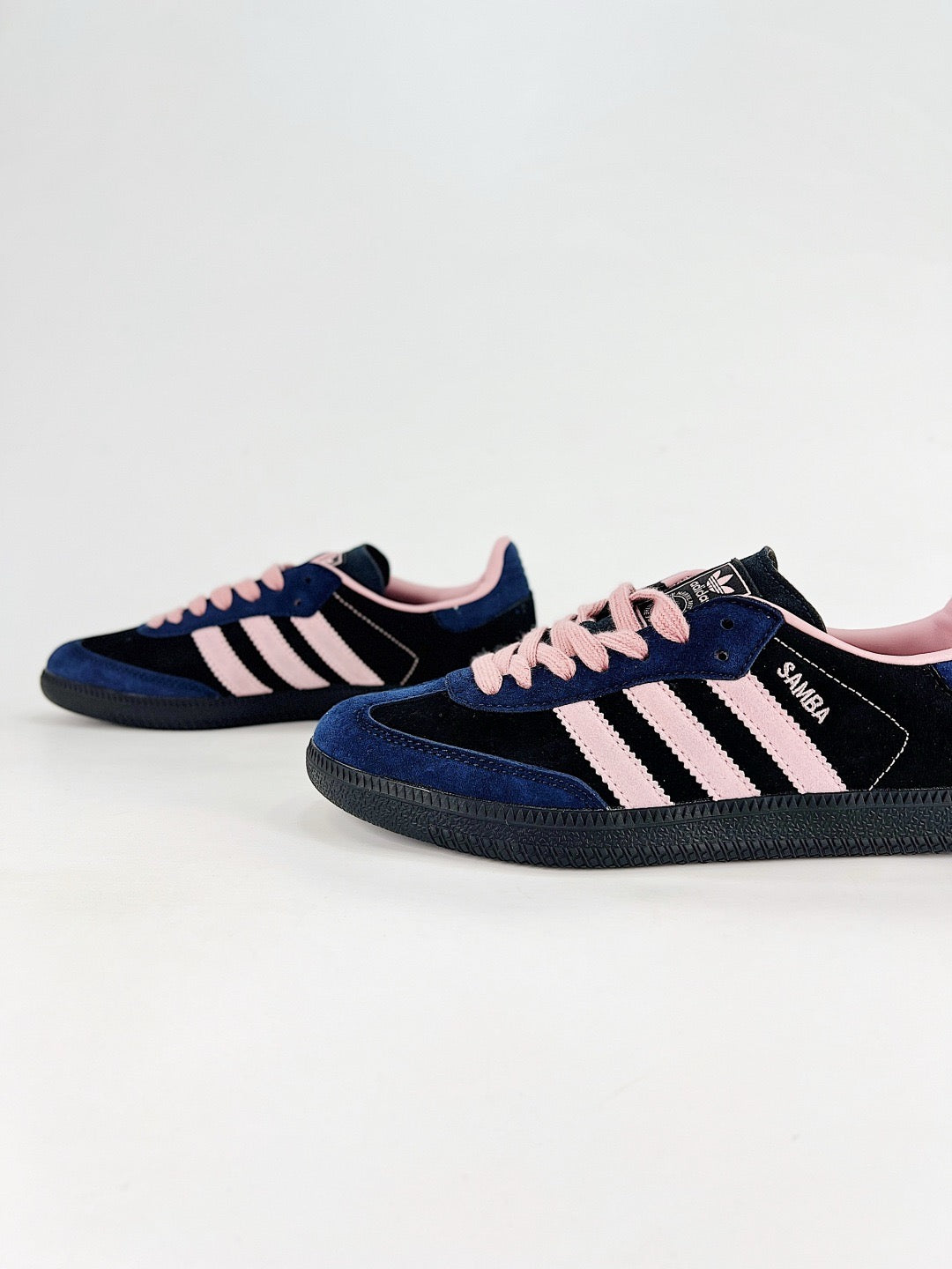 Adidas Samba Low Top Casual Sneakers Unisex Black Suede + Navy Blue + Baby Pink