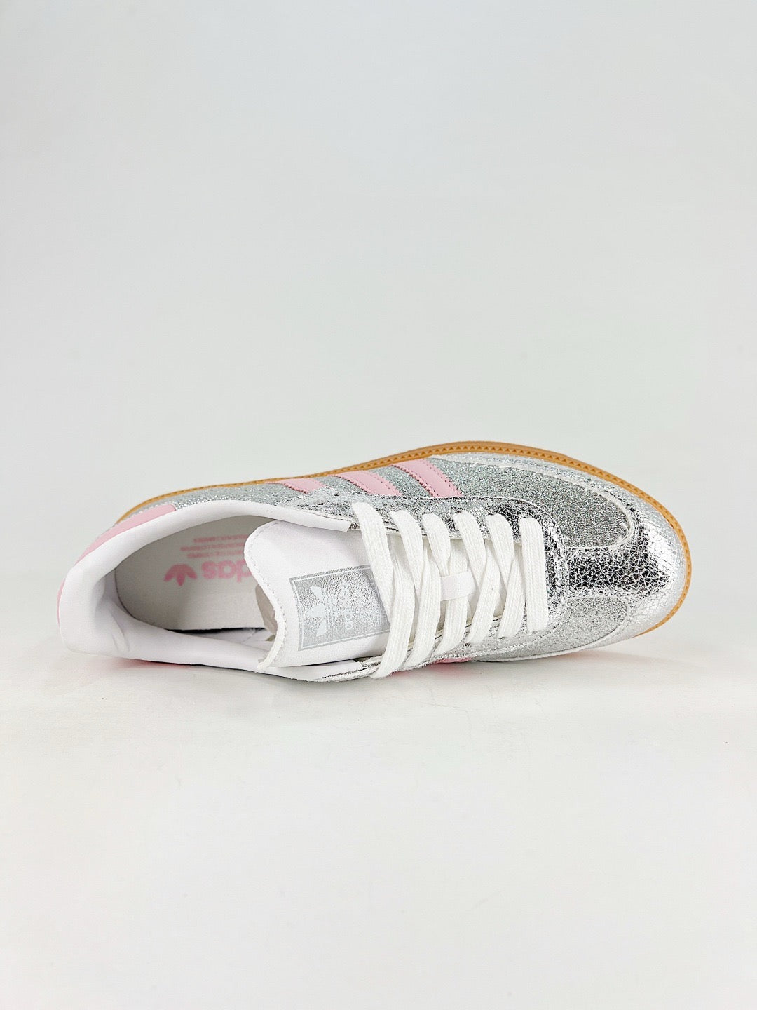 Adidas Samba Low Top Casual Sneakers Unisex Silver Glitter + Baby Pink