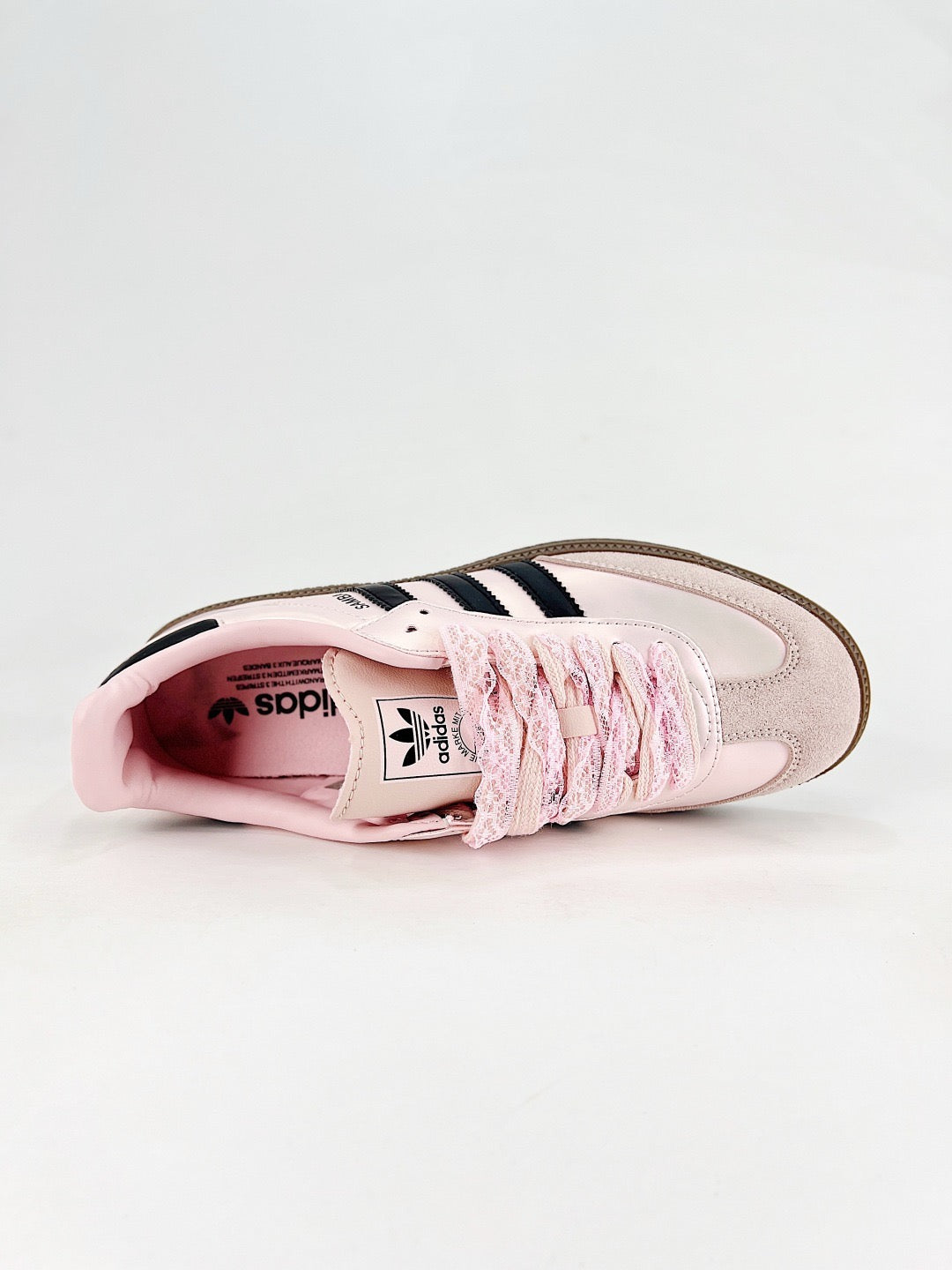 Adidas Samba Low Top Casual Sneakers Unisex Light Pink Satin + Black