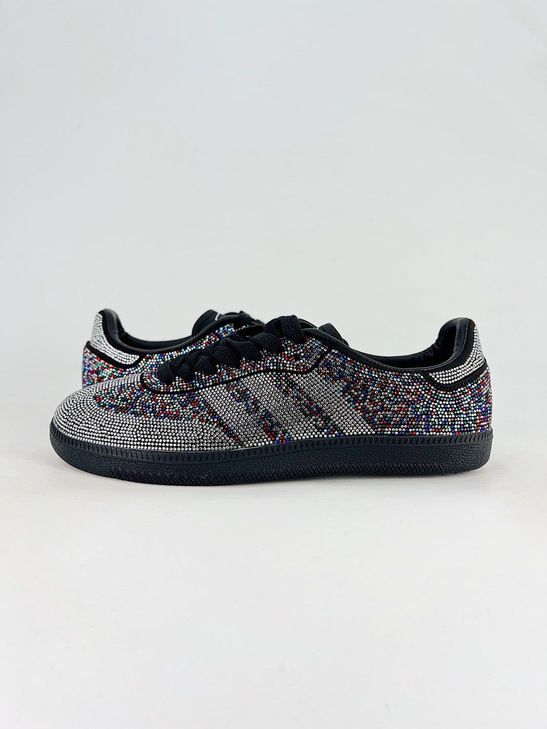 Adidas Samba Low Top Casual Sneakers Unisex Multicolor Rhinestone Bling + Black