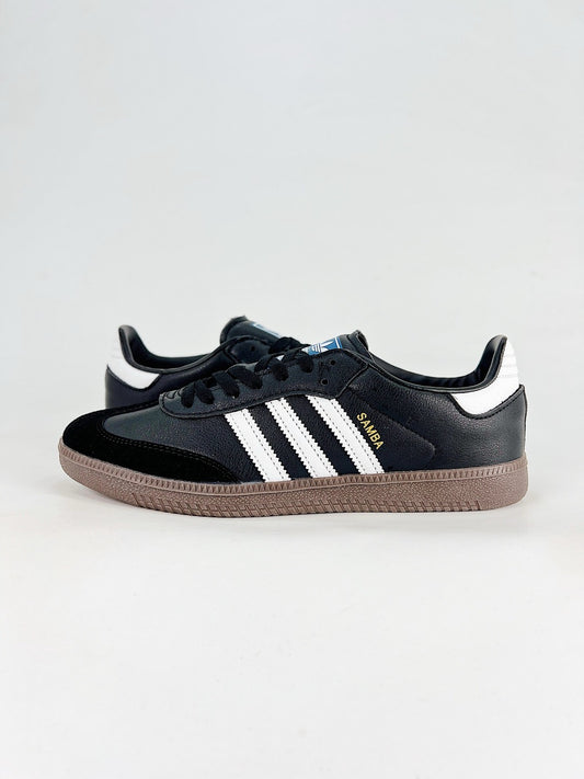 Adidas Samba Low Top Casual Sneakers Unisex Black Leather & Suede + White Stripes