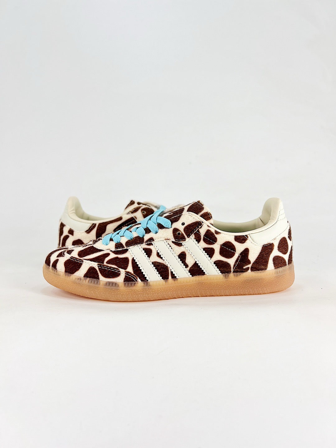 Adidas Samba Low Top Casual Sneakers Unisex Giraffe Print Pony Hair + White Stripes