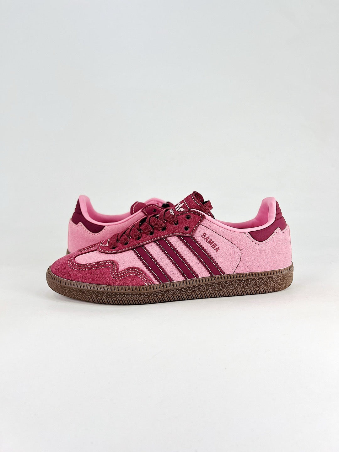 Adidas Samba Low Top Casual Sneakers Unisex Two-Tone Pink Suede