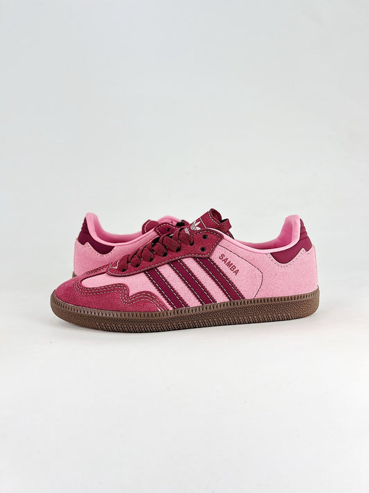 Adidas Samba Low Top Casual Sneakers Unisex Two-Tone Pink Suede