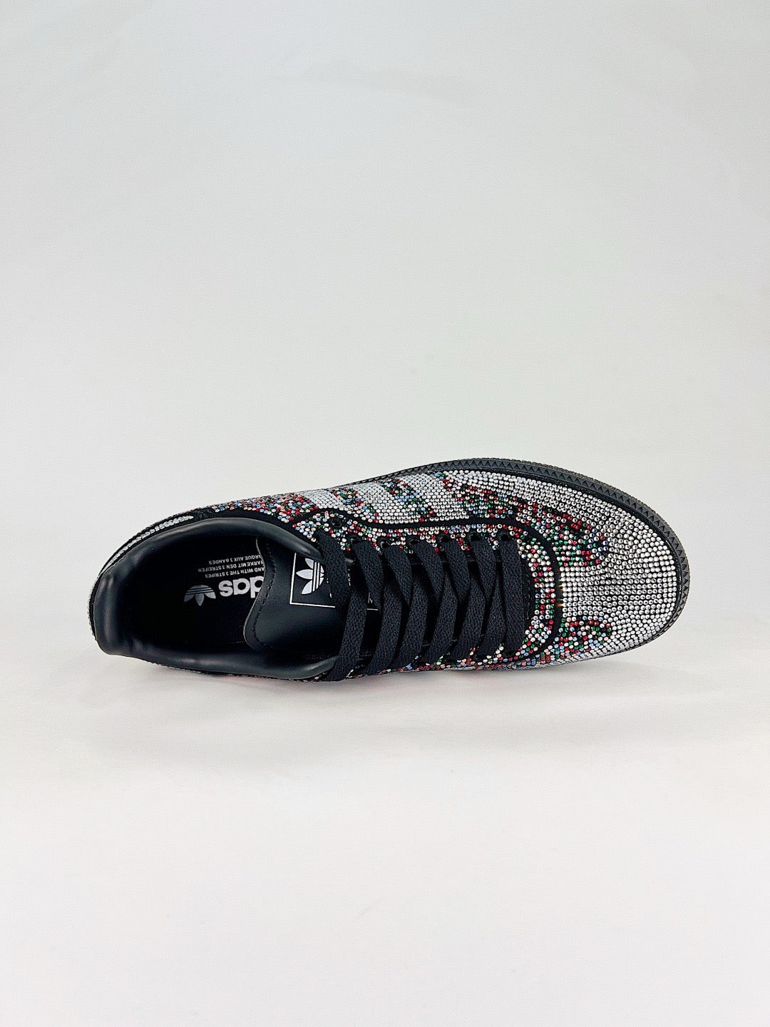 Adidas Samba Low Top Casual Sneakers Unisex Full Multicolor Rhinestone Bling + Black Sole