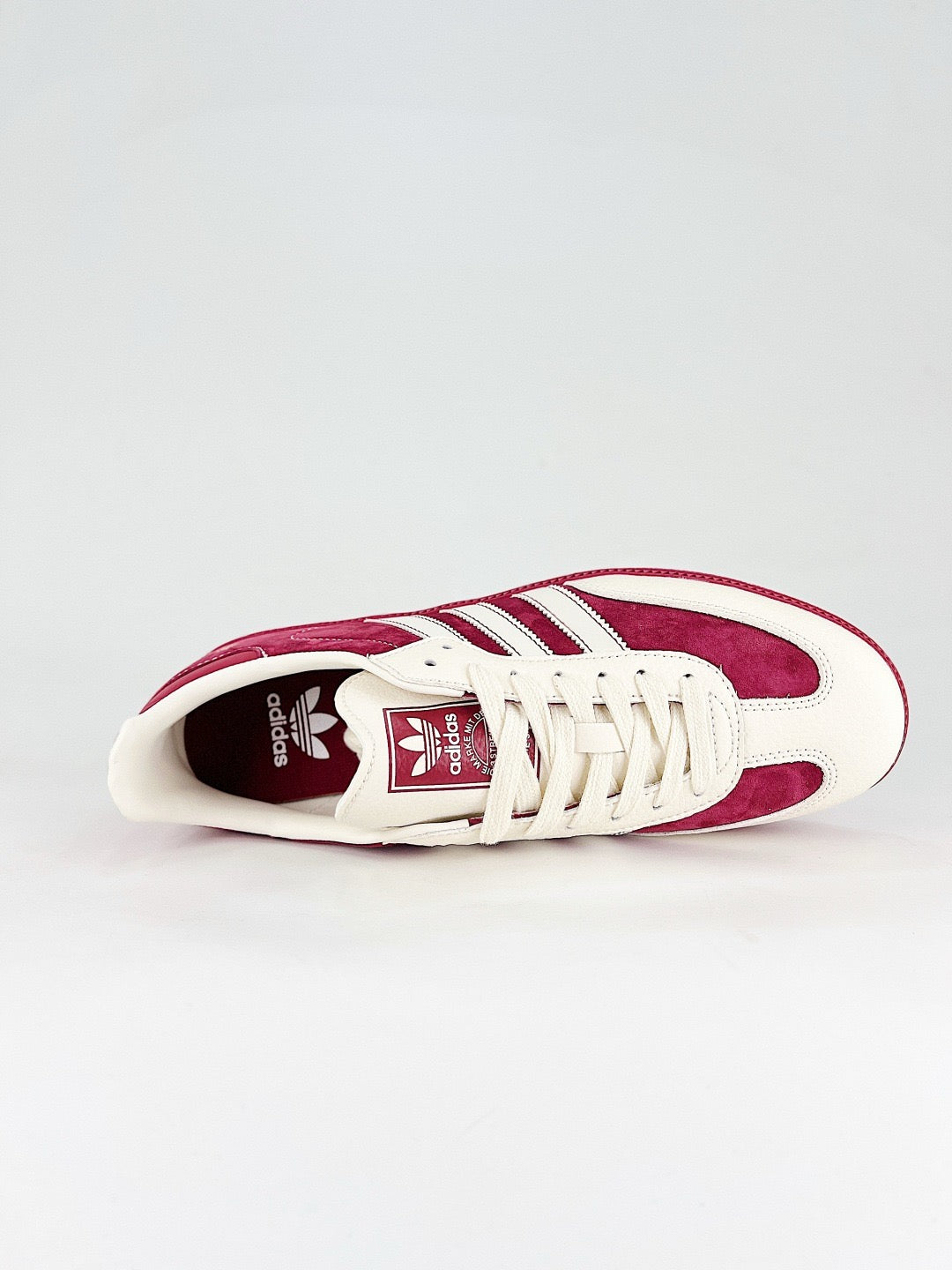 Adidas Samba Low Top Casual Sneakers Unisex Burgundy Suede Off White Stripes, 2026 Year of the Horse