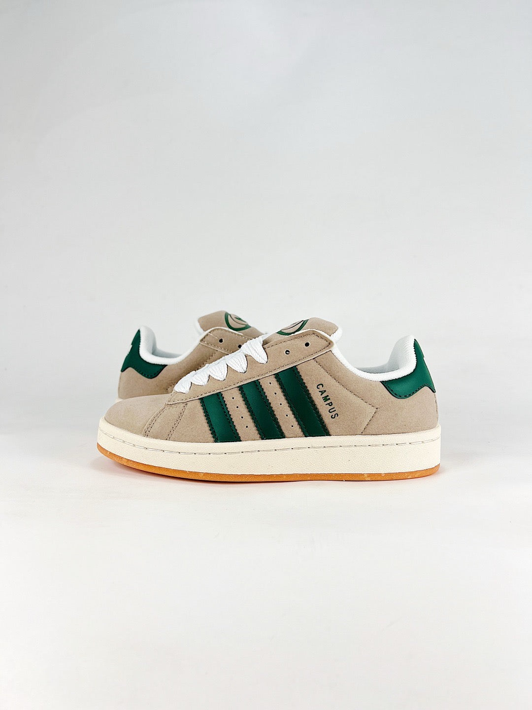 Adidas Campus Sneakers Light Beige Green Suede Shoes Unisex