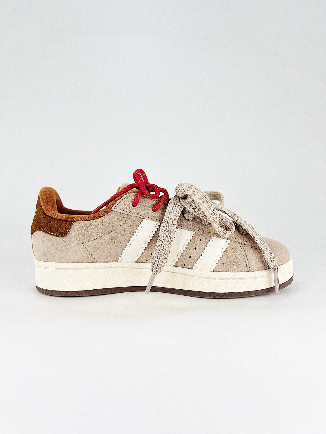 Adidas Campus 00s Unisex Suede Sneakers Light Brown White Double Laces