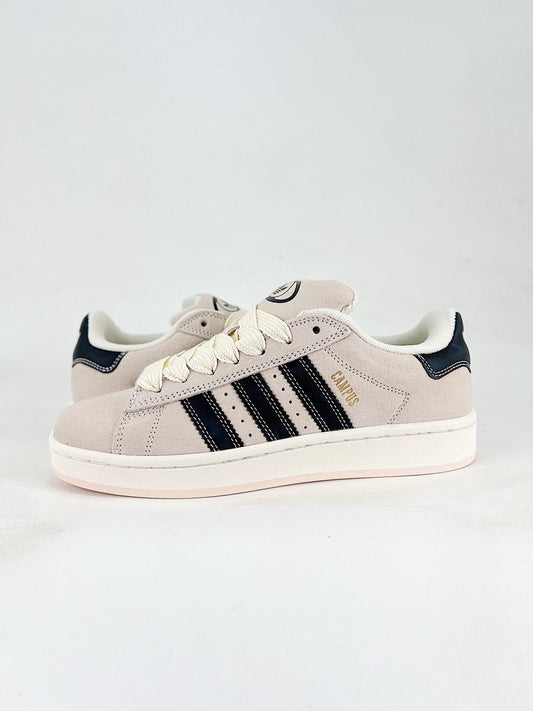 Adidas Campus 00s Retro Skate Shoes Beige Suede Dark Blue 3-Stripes Unisex