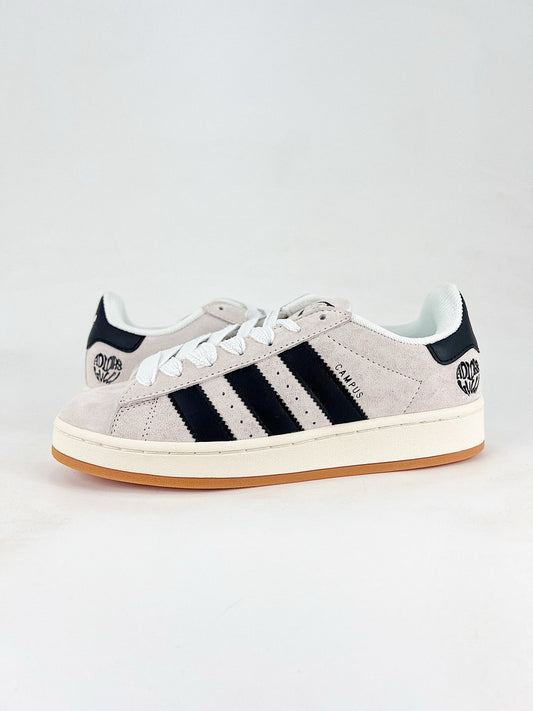 Adidas Campus 00s Unisex Suede Sneakers Off White Black Stripes Gum Sole