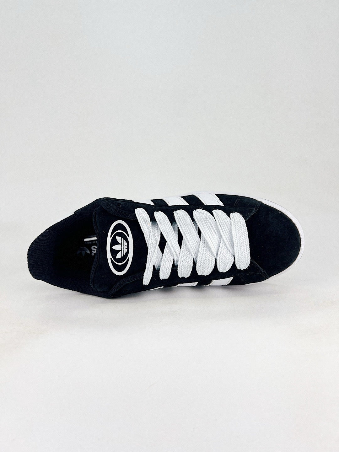 Adidas Campus 00s Unisex Suede Sneakers Black White Stripes White Midsole