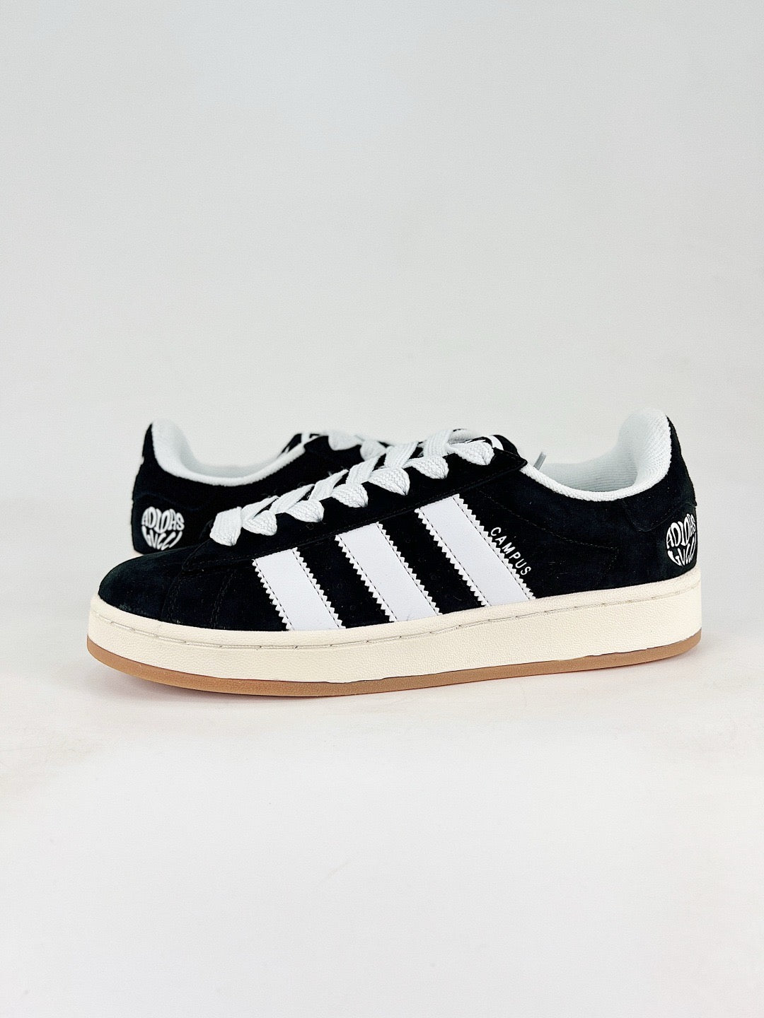 Adidas Campus 00s Unisex Suede Sneakers Black White Stripes Gum Sole