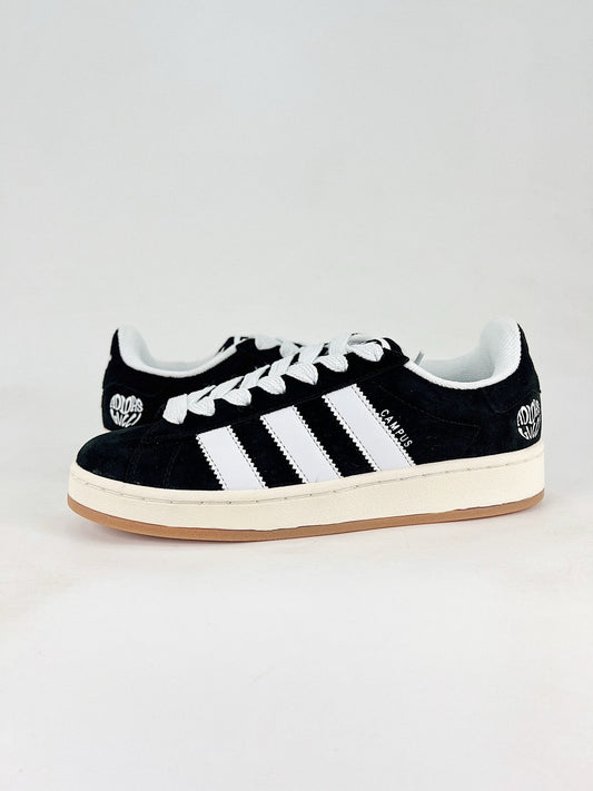 Adidas Campus 00s Unisex Suede Sneakers Black White Stripes Gum Sole