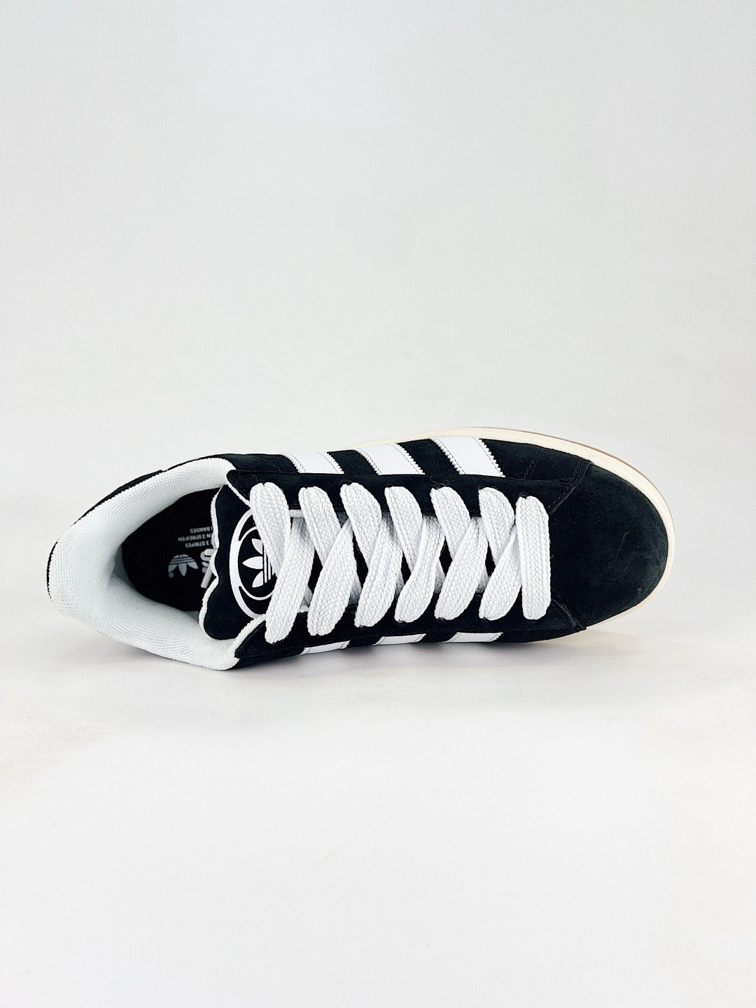 Adidas Campus 00s Unisex Suede Sneakers Black White Stripes Gum Sole