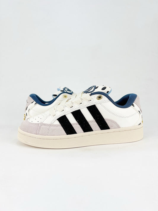 Adidas Campus 00s Unisex Sneakers Off White Black Stripes Cow Print Tongue Cream Midsole