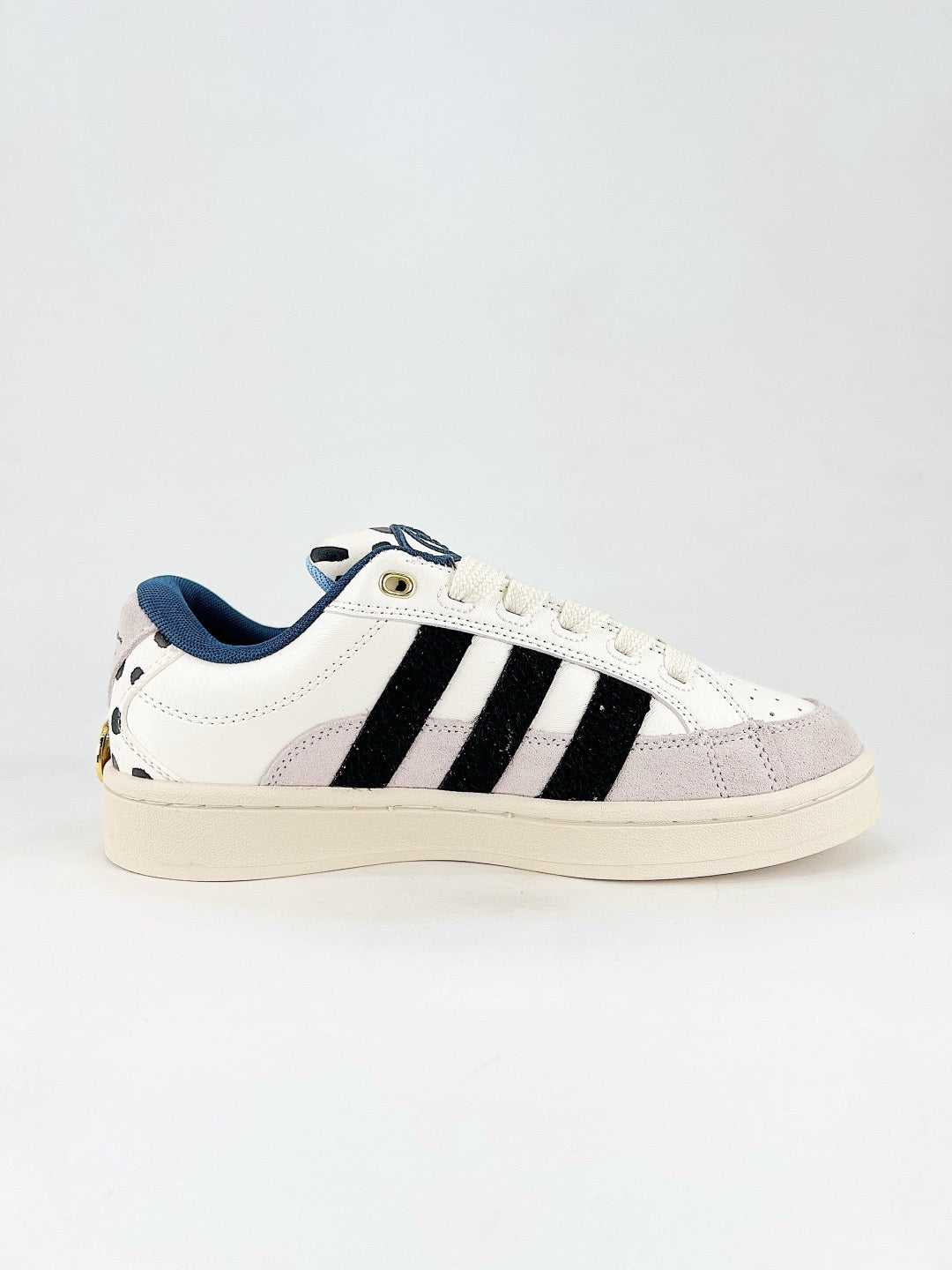 Adidas Campus 00s Unisex Sneakers Off White Black Stripes Cow Print Tongue Cream Midsole