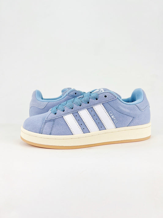 Adidas Campus 00s Unisex Sneakers Light Baby Blue Suede White Stripes Gum Sole