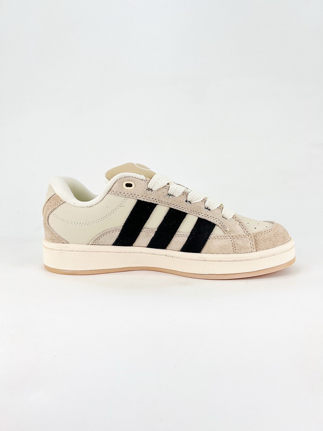 Adidas Campus 00s Unisex Sneakers Beige Khaki Suede Black Stripes Gum Sole