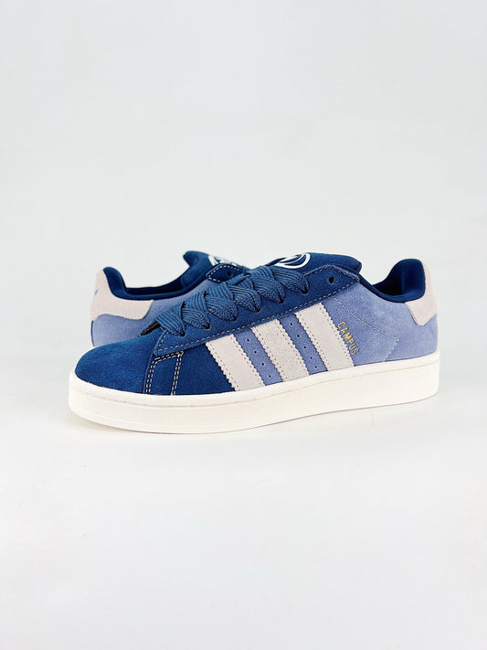 Adidas Campus 00s Unisex Sneakers Gradient Blue Suede Off White Stripes White Midsole