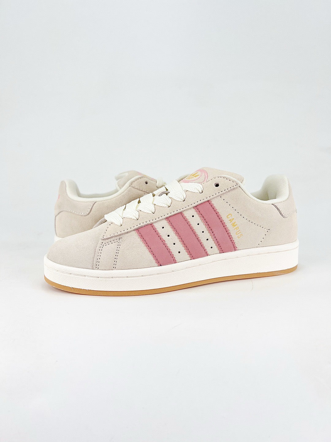 Adidas Campus 00s Unisex Sneakers Cream Suede Dusty Rose Stripes Gum Sole