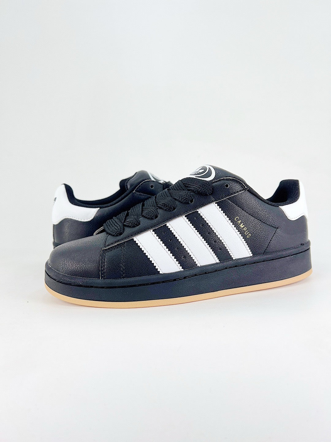 Adidas Campus 00s Unisex Sneakers Black Leather White Stripes Gum Sole