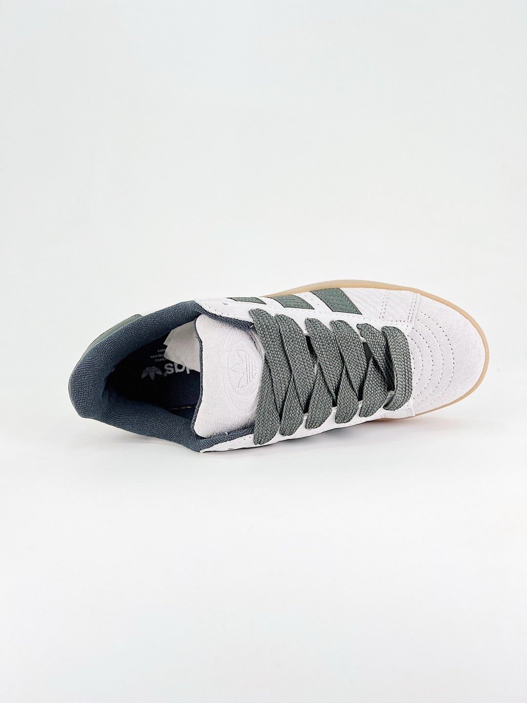 Adidas Campus 00s Unisex Sneakers Off White Suede Dark Green Stripes Gum Sole