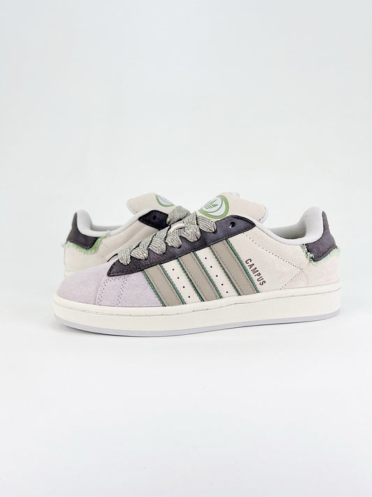 Adidas Campus 00s Unisex Sneakers Lavender Beige Suede Green Grey Stripes White Sole