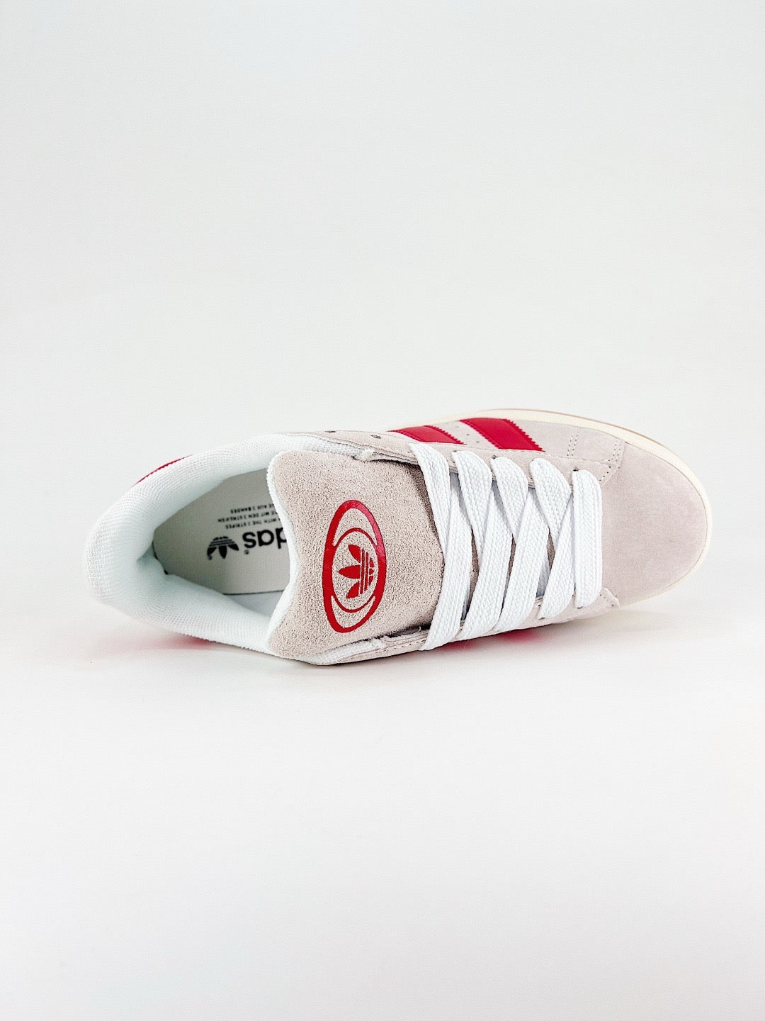 Adidas Campus 00s Sneaker Light Grey Red Stripes Gum Sole Unisex