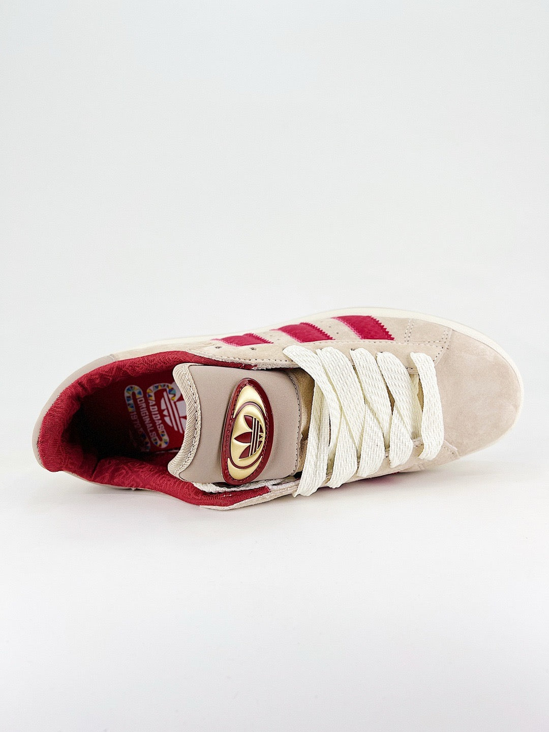Adidas Campus 00s Sneaker Light Beige Burgundy Stripes Unisex