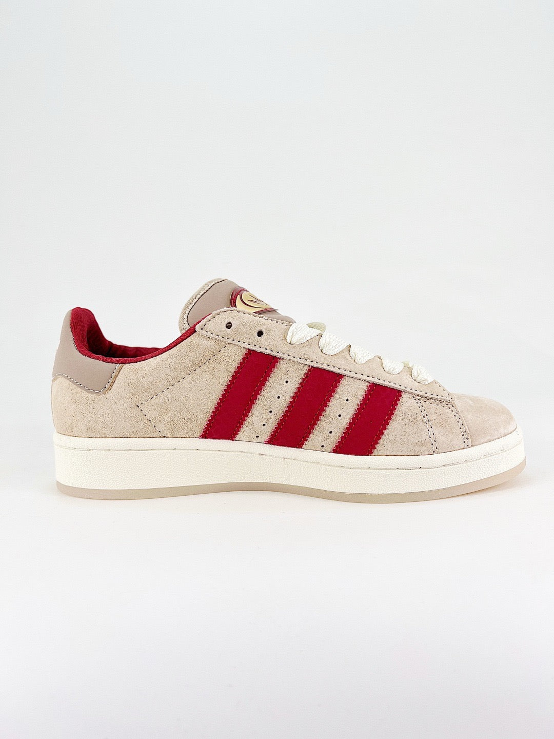 Adidas Campus 00s Sneaker Light Beige Burgundy Stripes Unisex