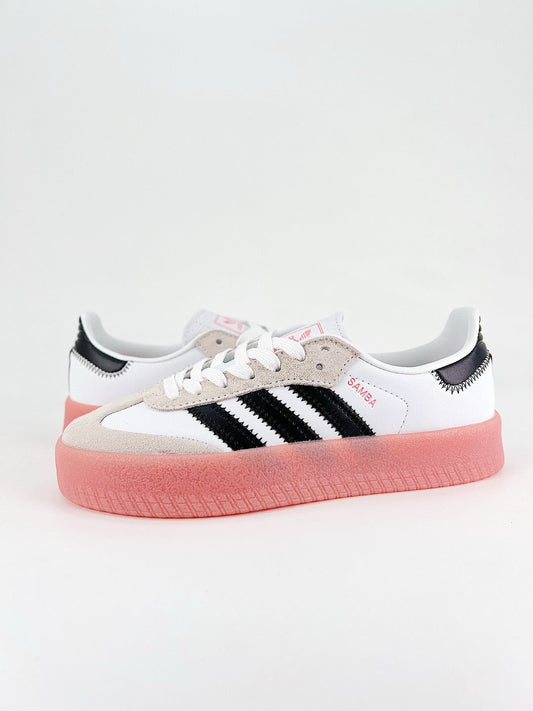 Adidas Samba Rose Sneaker White Black Stripes Pink Translucent Sole Unisex