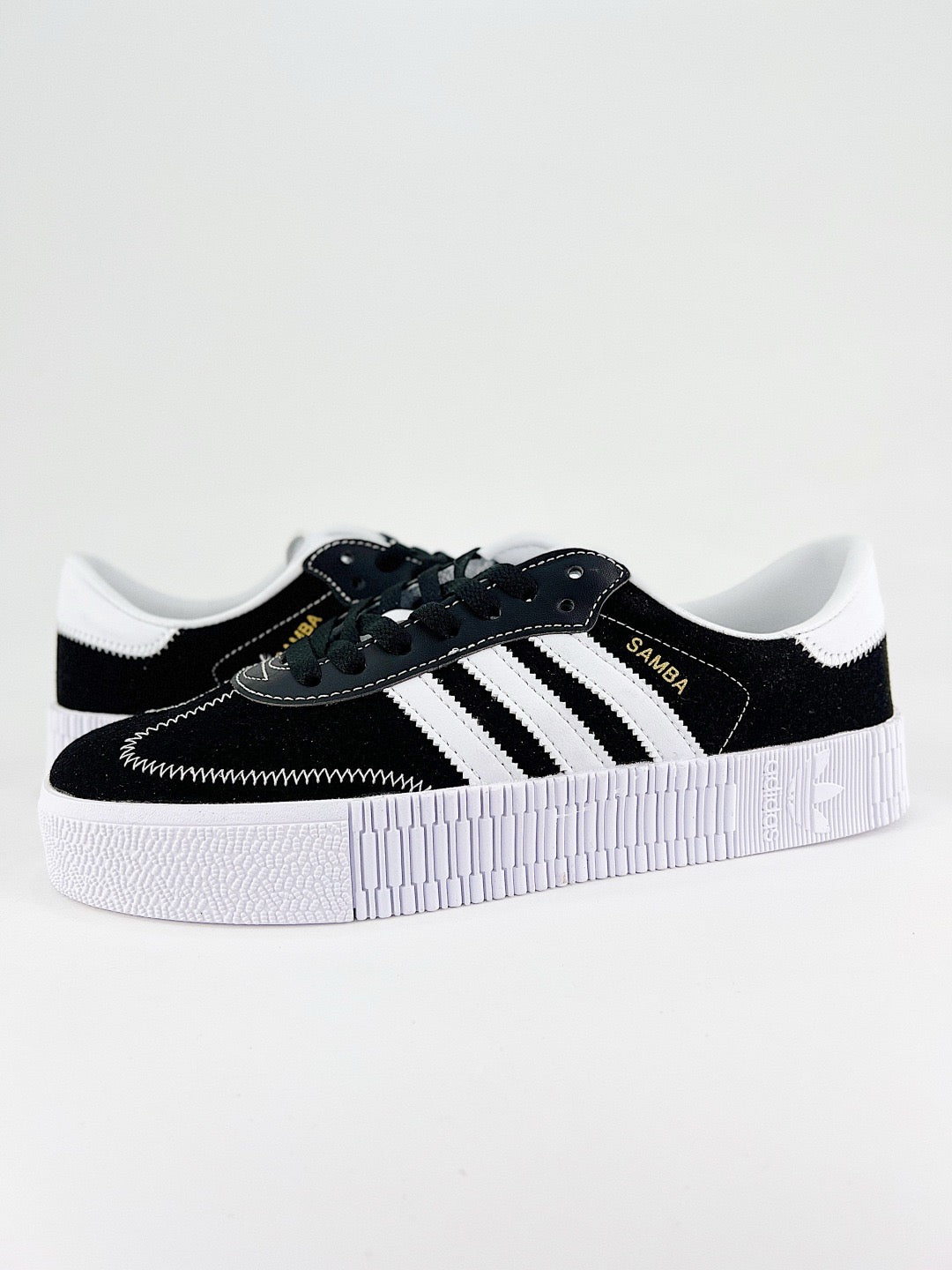 Adidas Sambarose Sneaker Black White Stripes Platform Sole Unisex