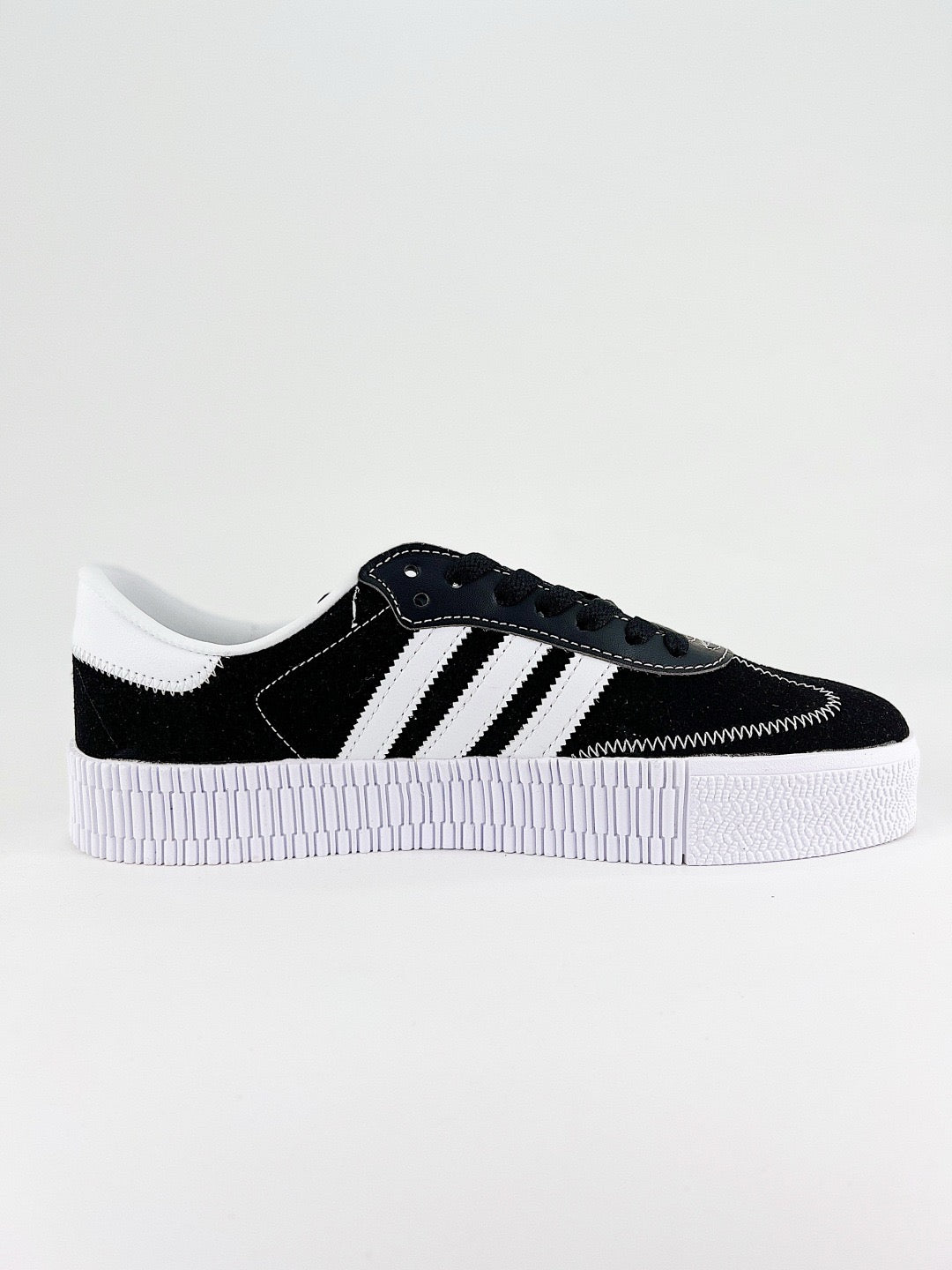 Adidas Sambarose Sneaker Black White Stripes Platform Sole Unisex