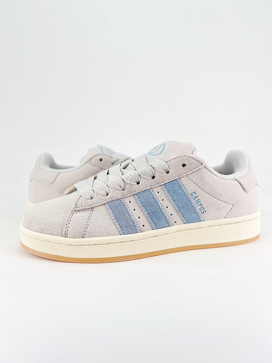 Adidas Campus 00s Sneaker Light Grey Baby Blue Stripes Gum Sole Unisex