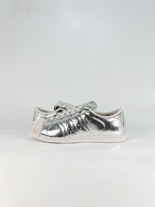 Adidas Superstar Sneaker Silver Cracked Metallic Shell Toe Unisex