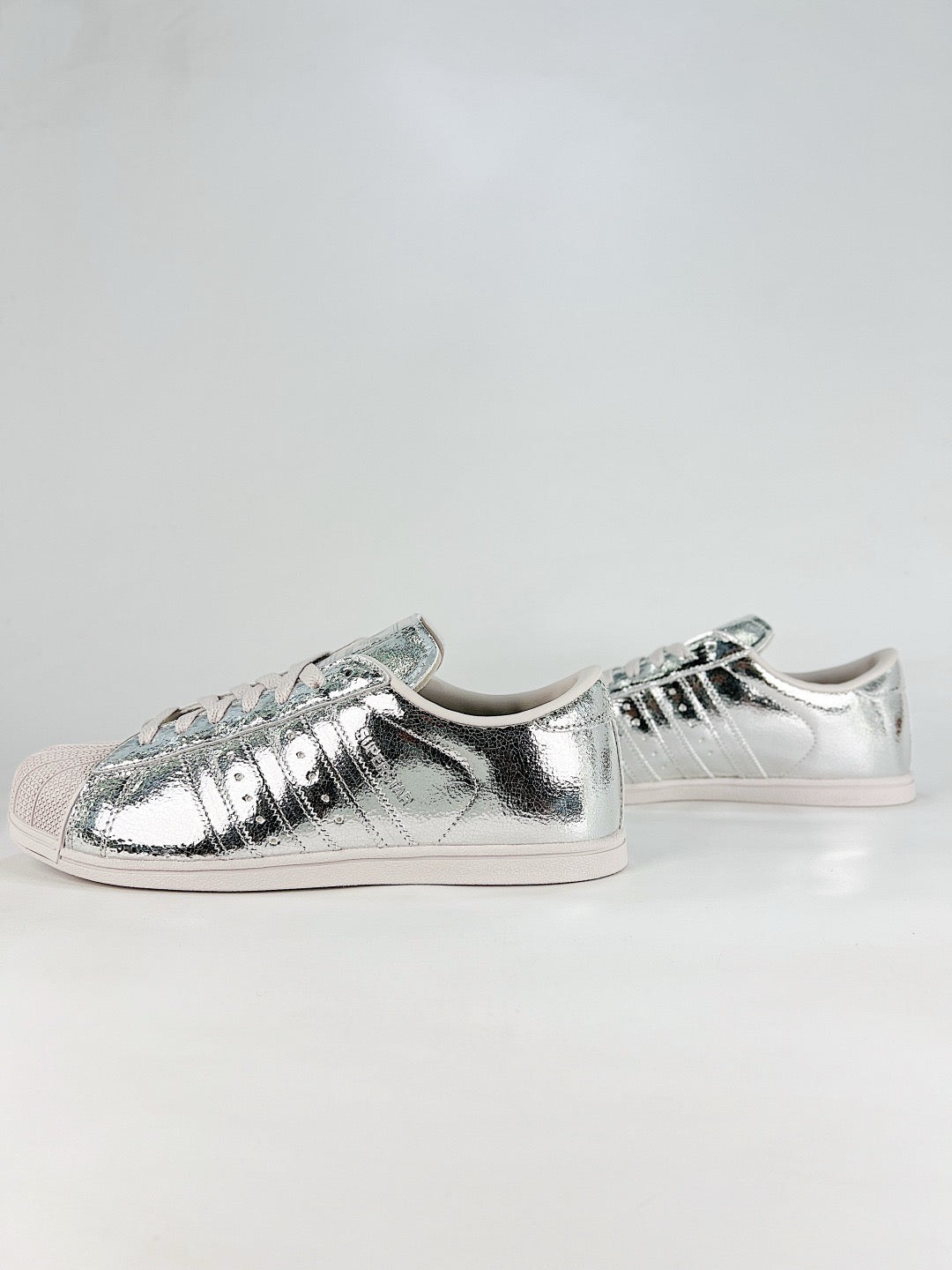 Adidas Superstar Sneaker Silver Cracked Metallic Shell Toe Unisex