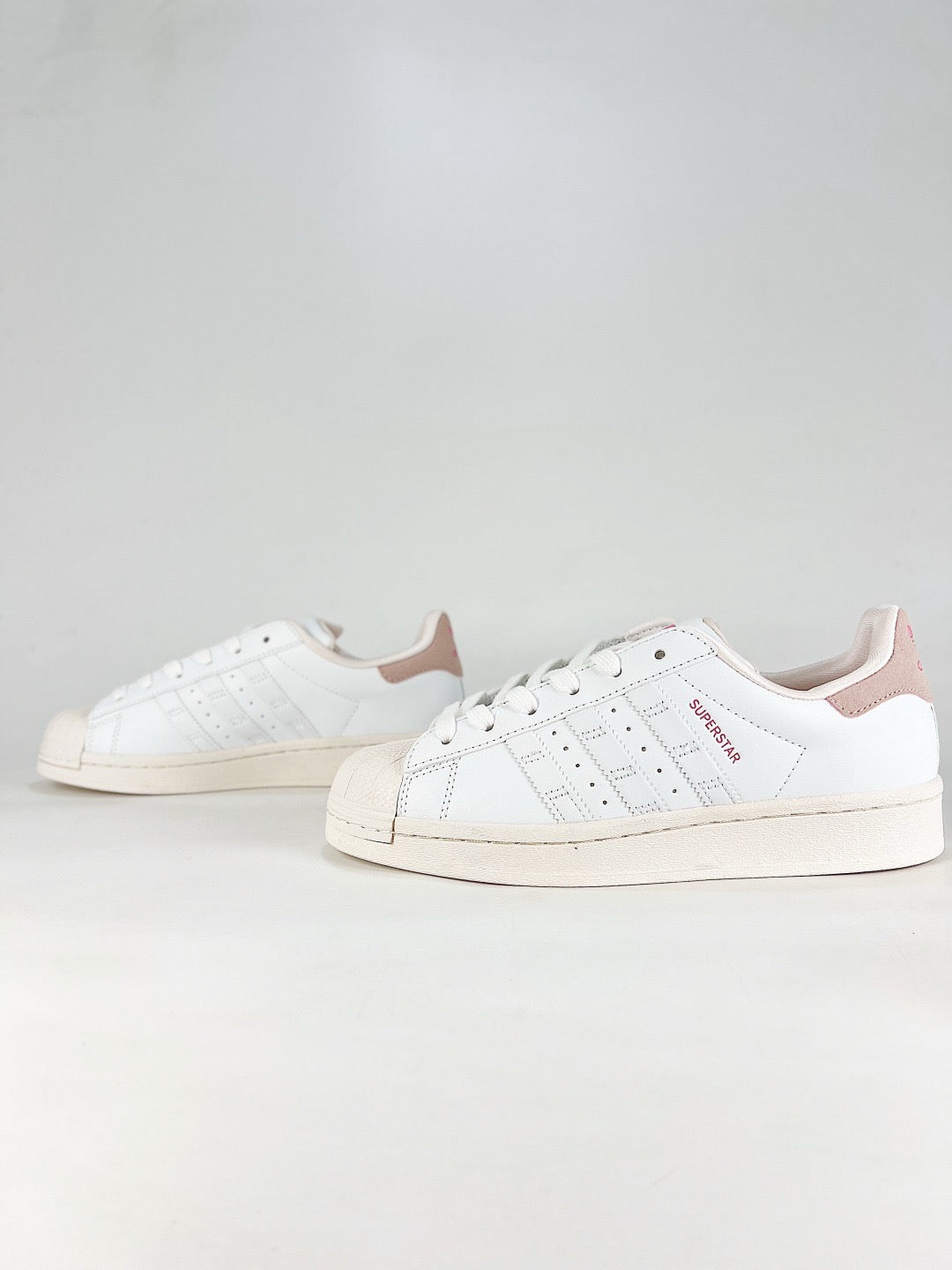 Adidas Superstar Sneaker White Light Pink Heel Shell Toe Unisex